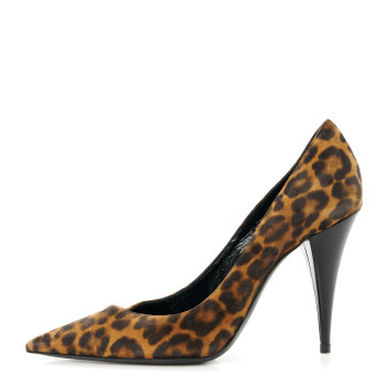 SAINT LAURENT Suede Leopard Printed Anja Pumps 36.5 Natural Coffee SAINT LAURENT Suede Leopard Printed Anja Pumps 36.5 Natural Coffee