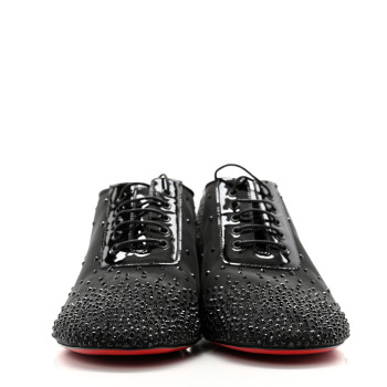 CHRISTIAN LOUBOUTIN Rete Patent Strass Degraginzbar 30 Derby Oxfords 41 Black CHRISTIAN LOUBOUTIN Rete Patent Strass Degraginzbar 30 Derby Oxfords 41 Black