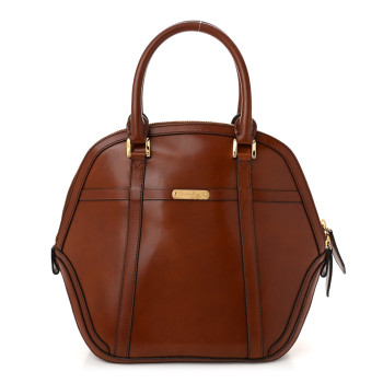 BURBERRY Bridle Calfskin Medium Orchard Bowling Bag Dark Tan