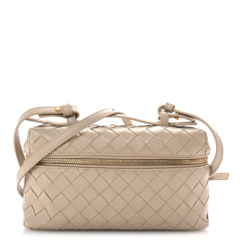 BOTTEGA VENETA Calfskin Intrecciato Bang Bang Vanity Case Ecru BOTTEGA VENETA Calfskin Intrecciato Bang Bang Vanity Case Ecru