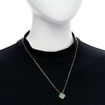 VAN CLEEF & ARPELS 18K Yellow Gold Malachite Vintage Alhambra Pendant Necklace