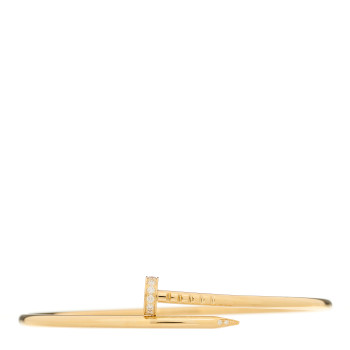 CARTIER 18K Yellow Gold Diamond Small Juste Un Clou Bracelet 17