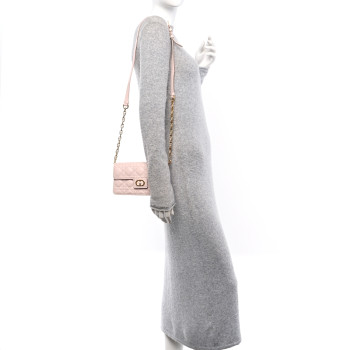 CHRISTIAN DIOR Lambskin Cannage Jolie Mini Bag Powder Pink