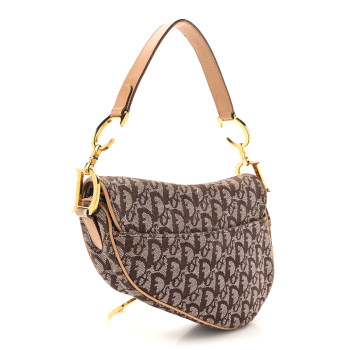 CHRISTIAN DIOR Monogram Saddle Bag Brown
