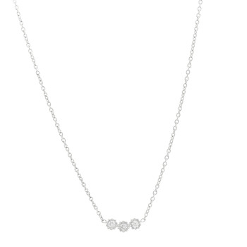 CHRISTIAN DIOR 18K White Gold Diamond Mimirose Pendant Necklace