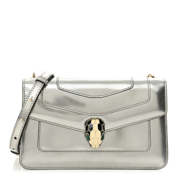 BULGARI Metallic Serpenti Forever Small Shoulder Bag Silver BULGARI Metallic Serpenti Forever Small Shoulder Bag Silver