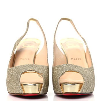 CHRISTIAN LOUBOUTIN Glitter No Prive 120 Pumps 38 Gold CHRISTIAN LOUBOUTIN Glitter No Prive 120 Pumps 38 Gold