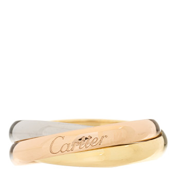 CARTIER 18K Pink Yellow White Gold Small Trinity Ring 51 5.75