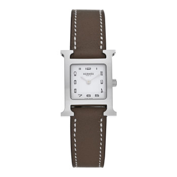 HERMES Stainless Steel Swift 21mm Heure H Hour Quartz Watch Etoupe HERMES Stainless Steel Swift 21mm Heure H Hour Quartz Watch Etoupe