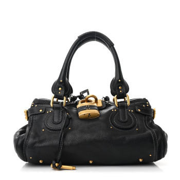 CHLOE Calfskin Medium Paddington Satchel Black CHLOE Calfskin Medium Paddington Satchel Black