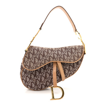 CHRISTIAN DIOR Monogram Saddle Bag Brown