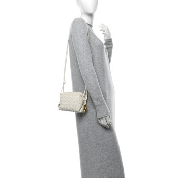 BOTTEGA VENETA Polished Nappa Intrecciato Knot Mini Loop Camera Bag Bone BOTTEGA VENETA Polished Nappa Intrecciato Knot Mini Loop Camera Bag Bone