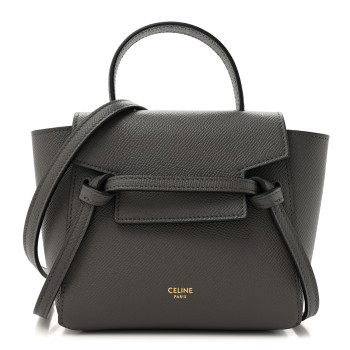 CELINE Grained Calfskin Pico Belt Bag Grey CELINE Grained Calfskin Pico Belt Bag Grey