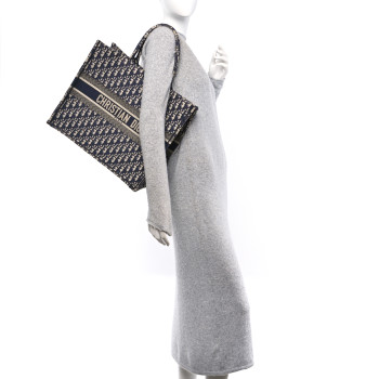 CHRISTIAN DIOR Oblique Large Book Tote Blue Multicolor