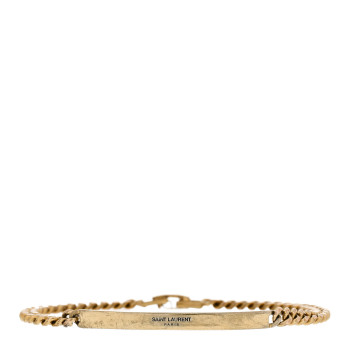 SAINT LAURENT Metal ID Plaque Bracelet L Gold SAINT LAURENT Metal ID Plaque Bracelet L Gold