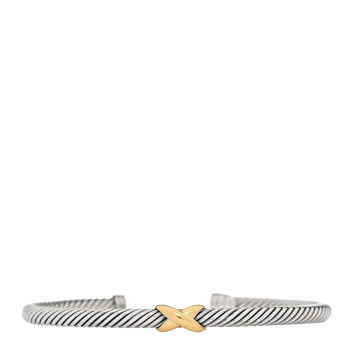DAVID YURMAN Sterling Silver 18K Yellow Gold 4mm X Station Cable Bracelet DAVID YURMAN Sterling Silver 18K Yellow Gold 4mm X Station Cable Bracelet
