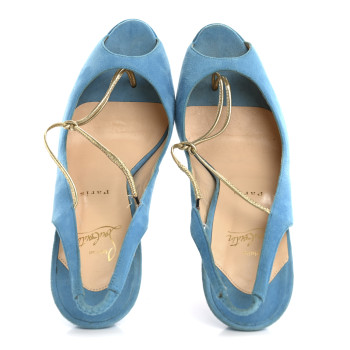 CHRISTIAN LOUBOUTIN Veau Velours Spritney 100 Peep Toe Pump 41 Blue CHRISTIAN LOUBOUTIN Veau Velours Spritney 100 Peep Toe Pump 41 Blue