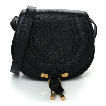 CHLOE Grained Calfskin Small Marcie Saddle Bag Black CHLOE Grained Calfskin Small Marcie Saddle Bag Black