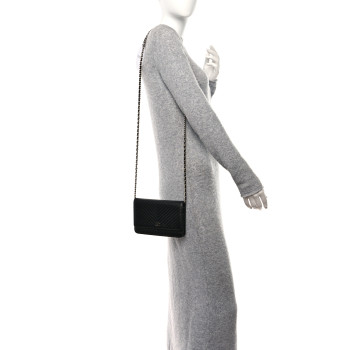 CHANEL Caviar Chevron Quilted Wallet On Chain WOC Black CHANEL Caviar Chevron Quilted Wallet On Chain WOC Black