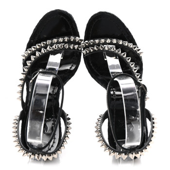 CHRISTIAN LOUBOUTIN Patent Mafaldina 120 Wedge Sandals 35 Black CHRISTIAN LOUBOUTIN Patent Mafaldina 120 Wedge Sandals 35 Black