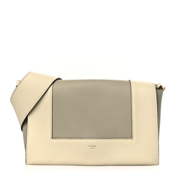 CELINE Shiny Smooth Calfskin Medium Frame Shoulder Bag Chalk Mastic CELINE Shiny Smooth Calfskin Medium Frame Shoulder Bag Chalk Mastic