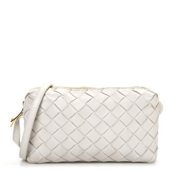 BOTTEGA VENETA Nappa Intrecciato Candy Loop Camera Bag White BOTTEGA VENETA Nappa Intrecciato Candy Loop Camera Bag White