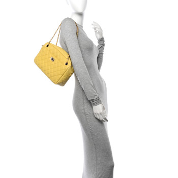 CHANEL Calfskin Quilted Reissue Medium Camera Case Yellow CHANEL Calfskin Quilted Reissue Medium Camera Case Yellow