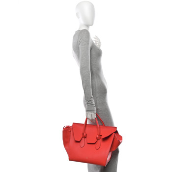 CELINE Crisped Calfskin Small Tie Knot Tote Vermillion CELINE Crisped Calfskin Small Tie Knot Tote Vermillion