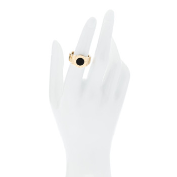 BULGARI 18K Yellow Gold Black Onyx Tubogas Ring 52 6 BULGARI 18K Yellow Gold Black Onyx Tubogas Ring 52 6