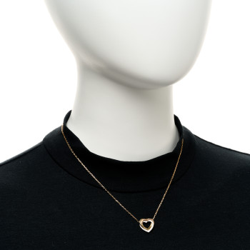 CARTIER 18K Pink Yellow White Gold Diamond Trinity Heart Paved Pendant Necklace