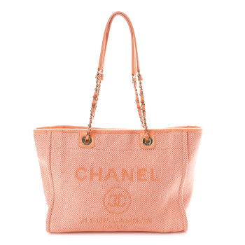 CHANEL Mixed Fibers Small Deauville Tote Light Orange CHANEL Mixed Fibers Small Deauville Tote Light Orange