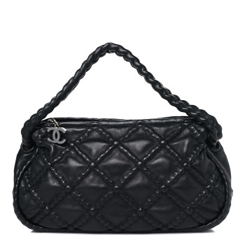 CHANEL Lambskin Quilted Small Hidden Chain Shoulder Bag Black CHANEL Lambskin Quilted Small Hidden Chain Shoulder Bag Black
