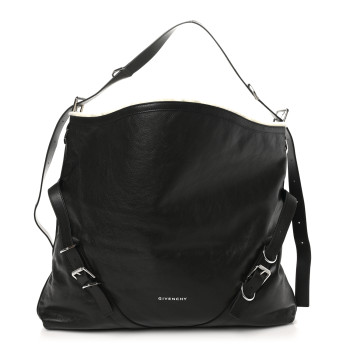 GIVENCHY Calfskin Shearling Large Voyou Bag Chocolate GIVENCHY Calfskin Shearling Large Voyou Bag Chocolate