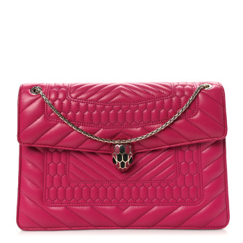 BULGARI Nappa Quilted Serpenti Forever Shoulder Bag Plum BULGARI Nappa Quilted Serpenti Forever Shoulder Bag Plum