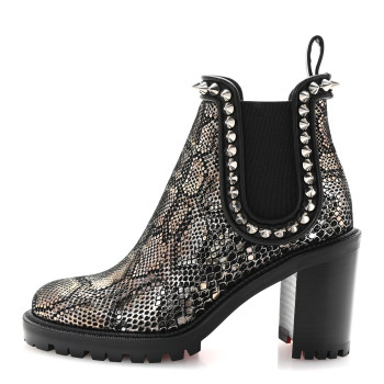 CHRISTIAN LOUBOUTIN Suede Snakeskin Embossed Spiked Capahutta 70 Chelsea Boots 36.5 CHRISTIAN LOUBOUTIN Suede Snakeskin Embossed Spiked Capahutta 70 Chelsea Boots 36.5