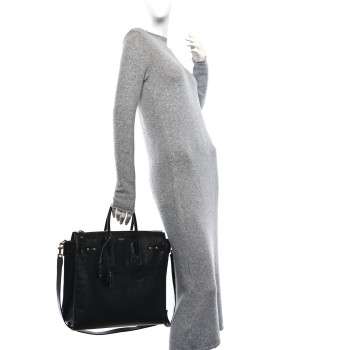 SAINT LAURENT Patent Grain De Poudre Sac De Jour Souple North South Tote Black SAINT LAURENT Patent Grain De Poudre Sac De Jour Souple North South Tote Black