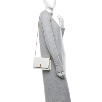 ALEXANDER MCQUEEN Calfskin Crocodile Embossed Skull Mini Crossbody Bag White ALEXANDER MCQUEEN Calfskin Crocodile Embossed Skull Mini Crossbody Bag White