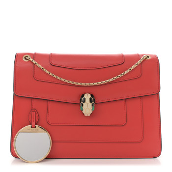 BULGARI Calfskin Serpenti Forever Shoulder Bag Red BULGARI Calfskin Serpenti Forever Shoulder Bag Red