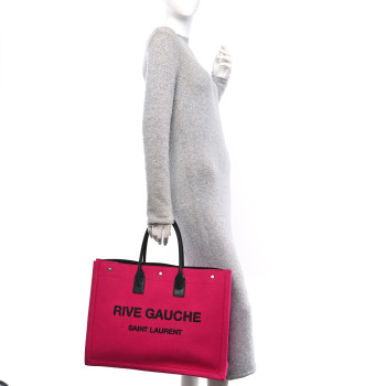 SAINT LAURENT Wool Rive Gauche Tote Fuchsia SAINT LAURENT Wool Rive Gauche Tote Fuchsia
