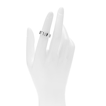 CARTIER 18K White Gold 3 Diamond 5.5mm LOVE Ring 49 5