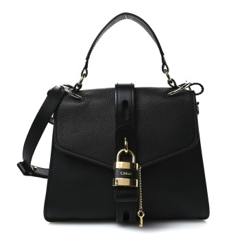 CHLOE Grained Calfskin Medium Aby Day Shoulder Bag Black CHLOE Grained Calfskin Medium Aby Day Shoulder Bag Black