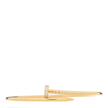 CARTIER 18K Yellow Gold Diamond Small Juste Un Clou Bracelet 17