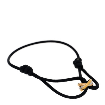 CARTIER 18K Pink Yellow White Gold Trinity Adjustable Cord Bracelet Black