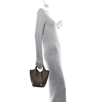 HERMES Taurillon Clemence Picotin Lock 18 PM Etoupe HERMES Taurillon Clemence Picotin Lock 18 PM Etoupe