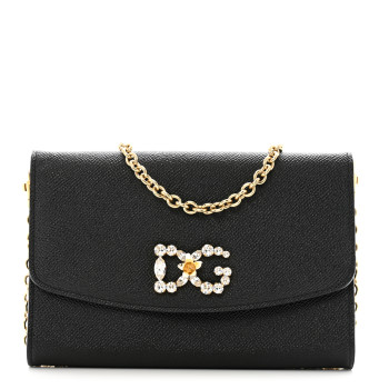 DOLCE & GABBANA Dauphine Crystal Wallet On Chain Black DOLCE & GABBANA Dauphine Crystal Wallet On Chain Black