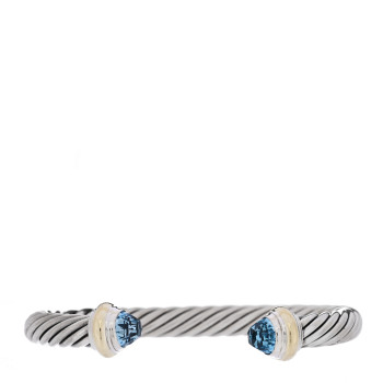 DAVID YURMAN Sterling Silver 14K Yellow Gold Blue Topaz 7mm Cable Classics Bracelet DAVID YURMAN Sterling Silver 14K Yellow Gold Blue Topaz 7mm Cable Classics Bracelet