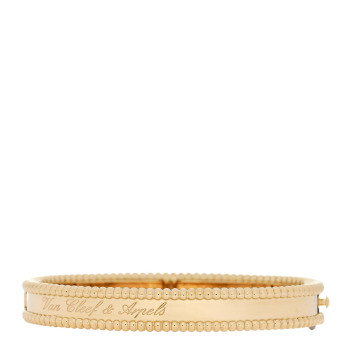 VAN CLEEF & ARPELS 18K Yellow Gold Perlee Signature Bangle Bracelet S