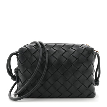 BOTTEGA VENETA Nappa Intrecciato Mini Loop Camera Bag Black BOTTEGA VENETA Nappa Intrecciato Mini Loop Camera Bag Black