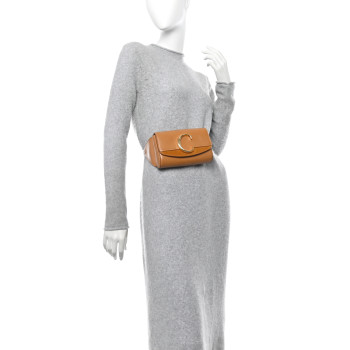 CHLOE Calfskin Suede C Belt Bag Tan CHLOE Calfskin Suede C Belt Bag Tan