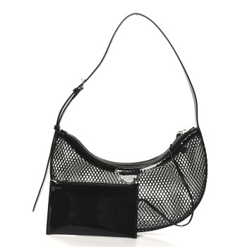 ALAIA Net Patent Calfskin One Piece Demi Lune Black